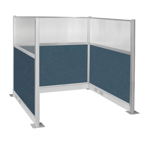 Pre-Configured Hush Panel Electric Cubicle (U Shape) 6' x 6' W/ Window Caribbean Fabric